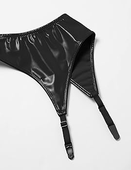 Amazon.co.jp: [ラ ポーム] エナメル合皮 ガーターベルト L